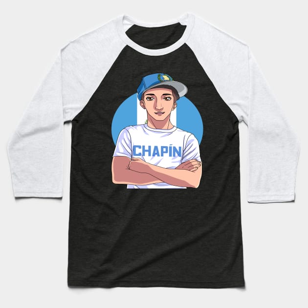 Chapin Guatemalan Latino Guatemala Flag Pride Baseball T-Shirt by Noseking